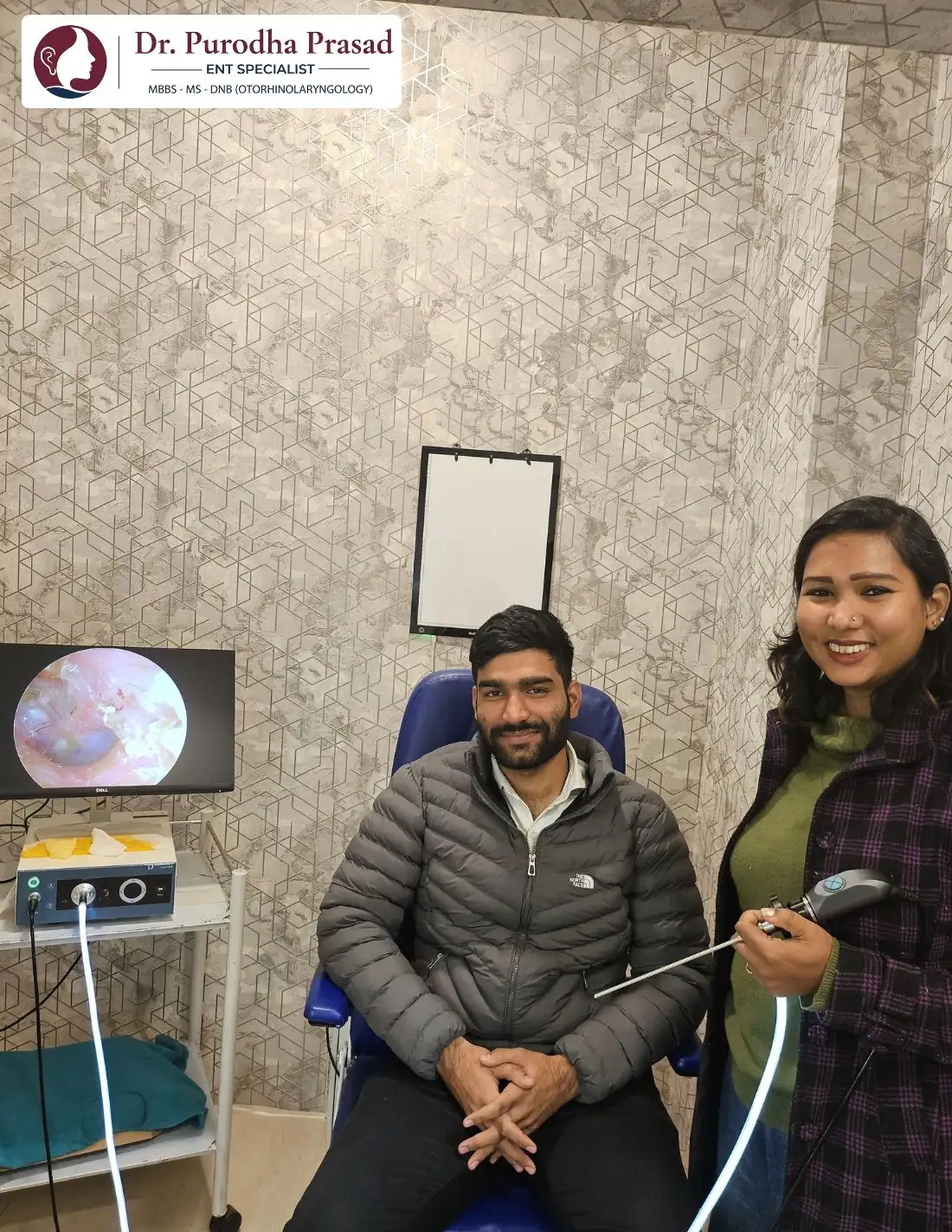 Dr. Purodha Prasad and happy Sinus patient in Delhi.