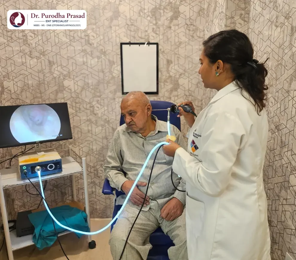 ENT Ear Examination for Tinnitus Patient in Delhi by Dr. Purodha Prasad